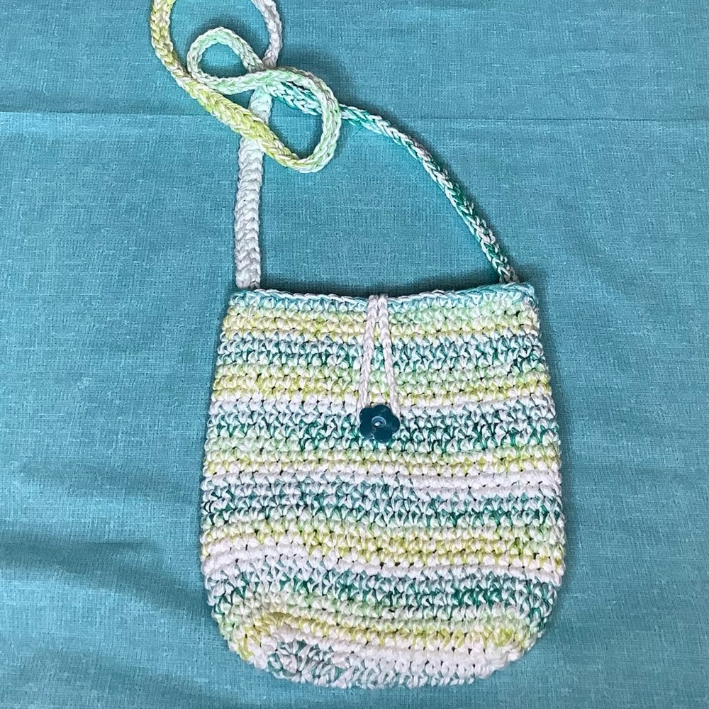 Hand crocheted crossbody bag
